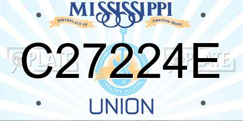 C27224E Mississippi License Plate