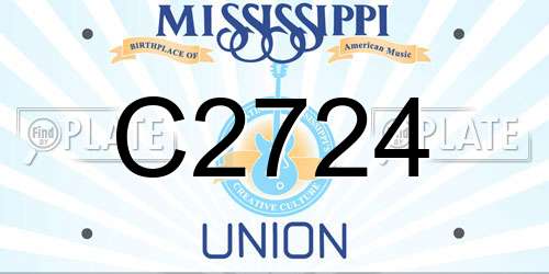 C2724 Mississippi License Plate