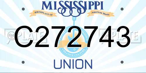 C272743 Mississippi License Plate
