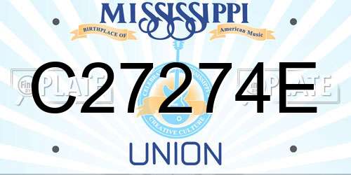 C27274E Mississippi License Plate
