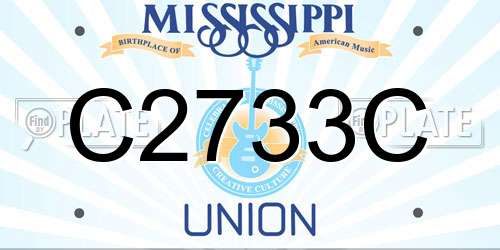 C2733C Mississippi License Plate