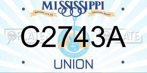 C2743A Mississippi License Plate