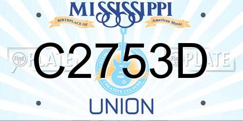 C2753D Mississippi License Plate