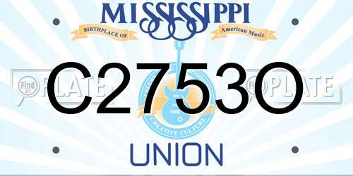 C2753O Mississippi License Plate