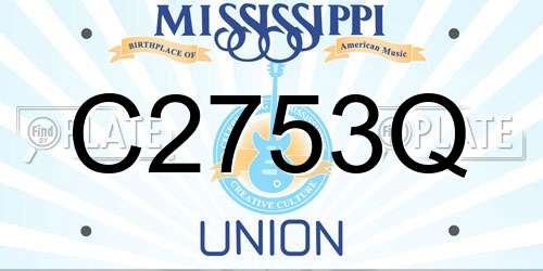C2753Q Mississippi License Plate