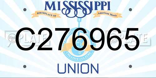 C276965 Mississippi License Plate