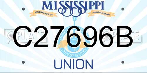 C27696B Mississippi License Plate