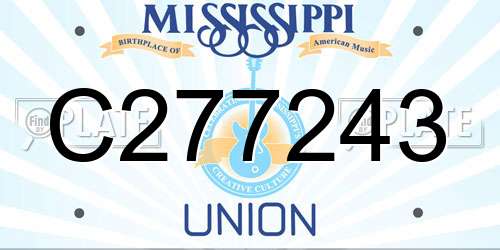 C277243 Mississippi License Plate