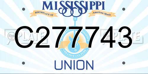 C277743 Mississippi License Plate