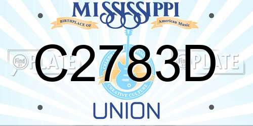 C2783D Mississippi License Plate