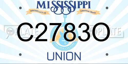 C2783O Mississippi License Plate