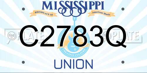 C2783Q Mississippi License Plate