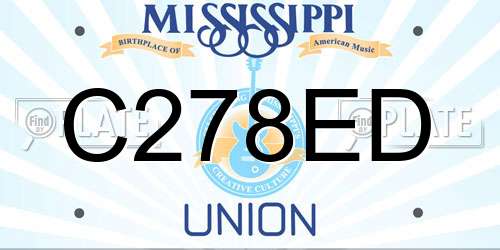 C278ED Mississippi License Plate