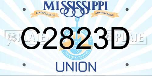 C2823D Mississippi License Plate