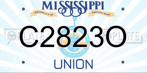 C2823O Mississippi License Plate