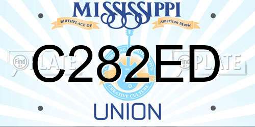 C282ED Mississippi License Plate