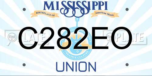 C282EO Mississippi License Plate