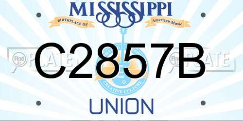 C2857B Mississippi License Plate