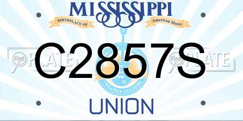 C2857S Mississippi License Plate