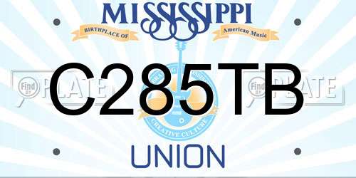 C285TB Mississippi License Plate