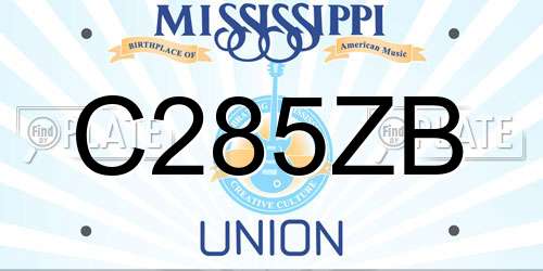 C285ZB Mississippi License Plate