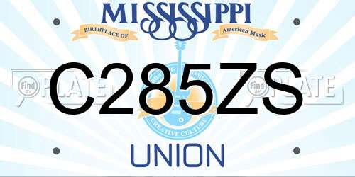 C285ZS Mississippi License Plate
