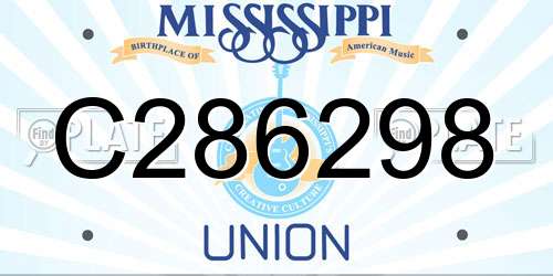 C286298 Mississippi License Plate