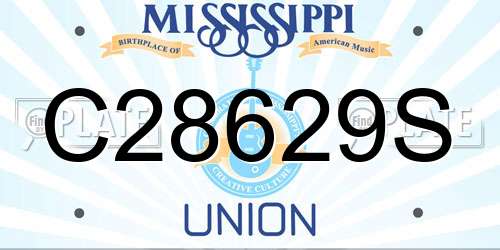 C28629S Mississippi License Plate