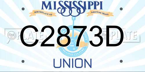 C2873D Mississippi License Plate
