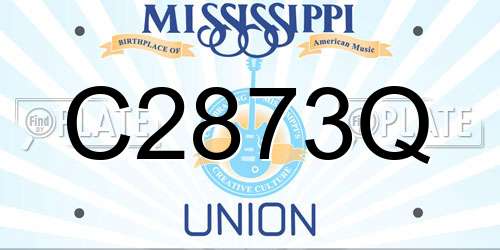 C2873Q Mississippi License Plate