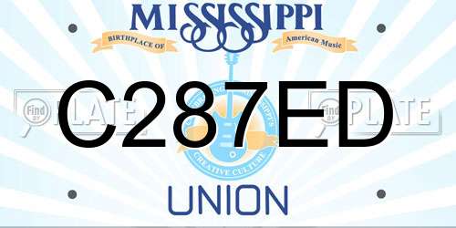 C287ED Mississippi License Plate