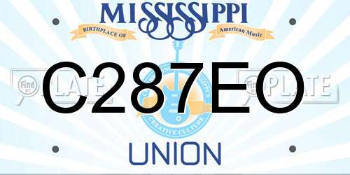 C287EO Mississippi License Plate