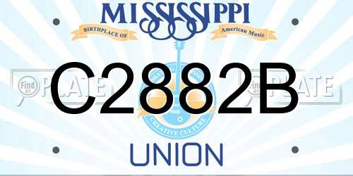C2882B Mississippi License Plate