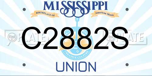 C2882S Mississippi License Plate