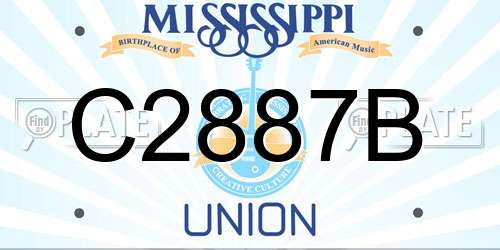 C2887B Mississippi License Plate