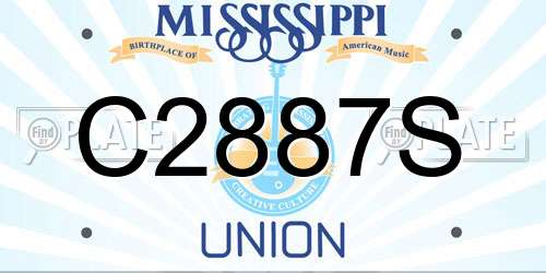 C2887S Mississippi License Plate