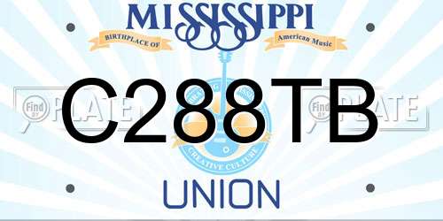 C288TB Mississippi License Plate