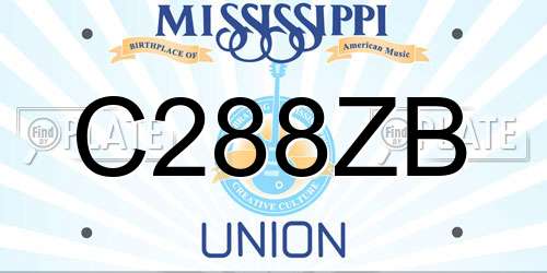C288ZB Mississippi License Plate