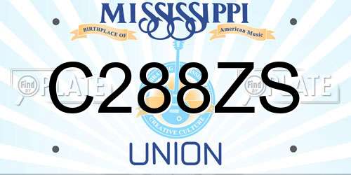 C288ZS Mississippi License Plate