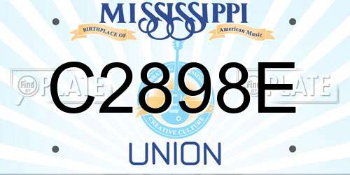 C2898E Mississippi License Plate