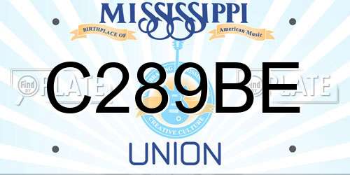 C289BE Mississippi License Plate