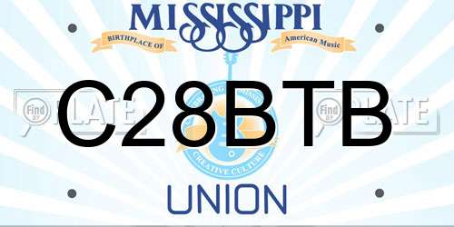 C28BTB Mississippi License Plate