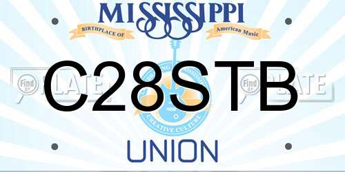 C28STB Mississippi License Plate