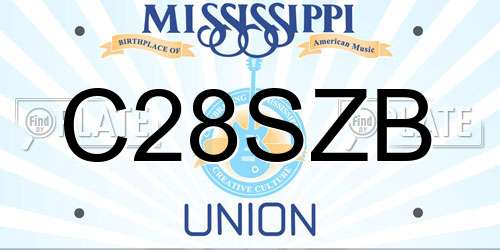 C28SZB Mississippi License Plate