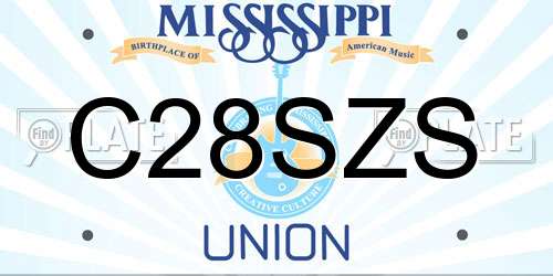 C28SZS Mississippi License Plate