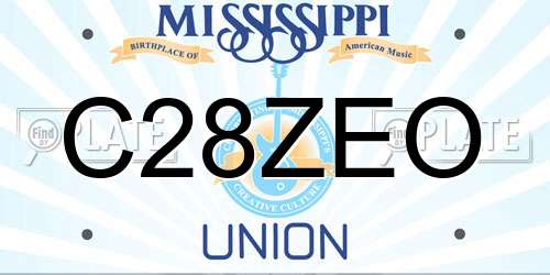 C28ZEO Mississippi License Plate