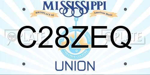 C28ZEQ Mississippi License Plate