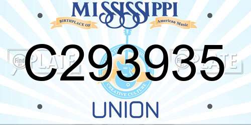C293935 Mississippi License Plate
