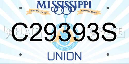 C29393S Mississippi License Plate