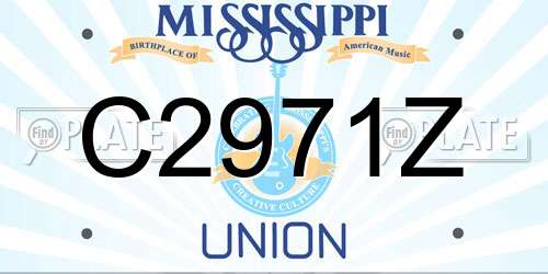 C2971Z Mississippi License Plate
